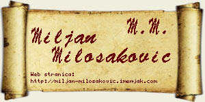 Miljan Milošaković vizit kartica
